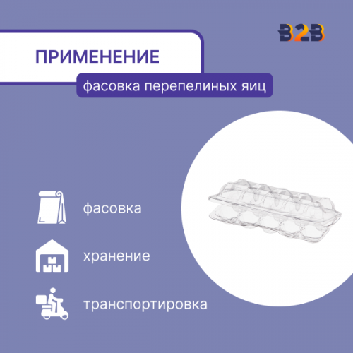 Упаковка для перепелиных яиц, 10 ячеек (пластик)