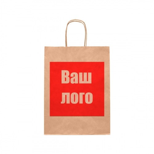 Крафт пакет с кручеными ручками и прямоугольным дном 260*150*350 мм 70 г/м2 бурый