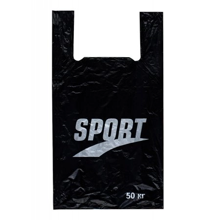 Пакет Майка 29см(+14)*53см, 20мкм, "Sport", черный